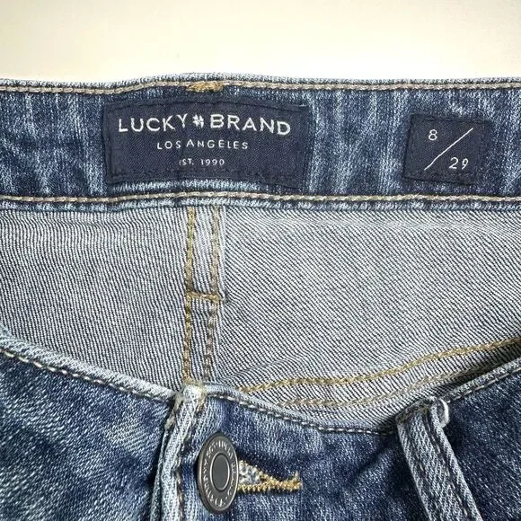 Lucky Brand The Roll Up Denim Jean Shorts Women’s Size 8/29 Medium Wash Cuffed - Picture 4 of 7